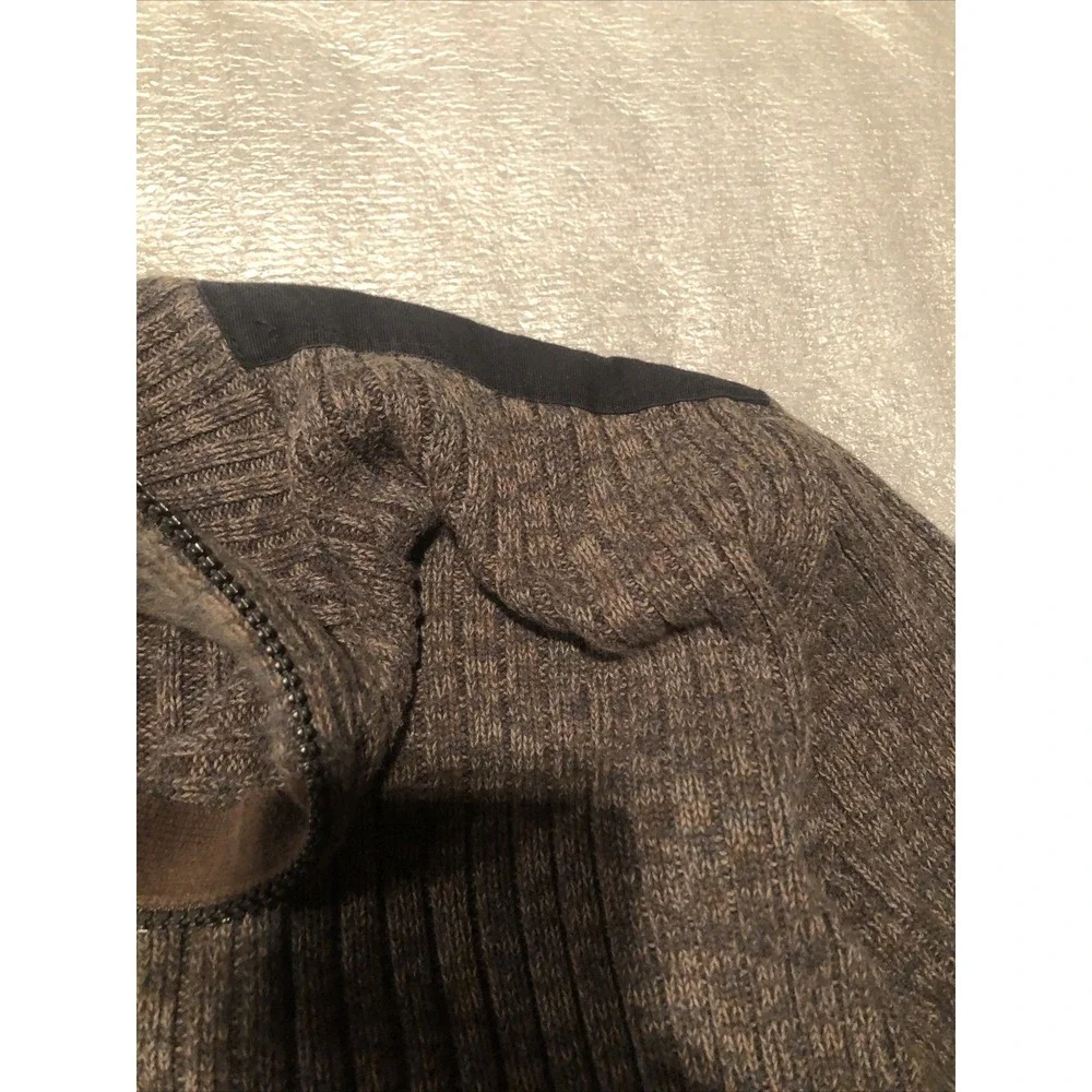 Calvin Klein Jeans Ribbed Sweater Mens Size Large paded Shoulders Quarter Zipper